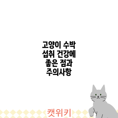고양이 수박 섭취: 건강에 좋은 점과 주의사항