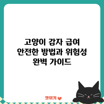 고양이 감자 급여: 안전한 방법과 위험성 완벽 가이드
