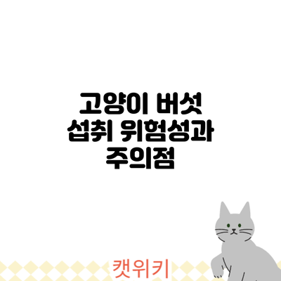 고양이 버섯 섭취: 위험성과 주의점