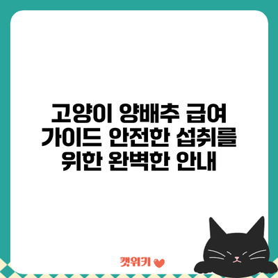 고양이 양배추 급여 가이드: 안전한 섭취를 위한 완벽한 안내