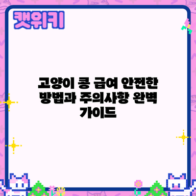 고양이 콩 급여: 안전한 방법과 주의사항 완벽 가이드