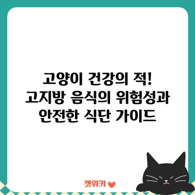 고양이 건강의 적! 고지방 음식의 위험성과 안전한 식단 가이드