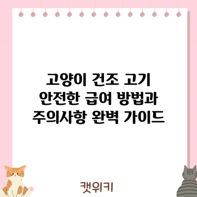 고양이 건조 고기: 안전한 급여 방법과 주의사항 완벽 가이드