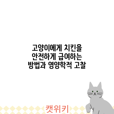 고양이에게 치킨을? 안전하게 급여하는 방법과 영양학적 고찰