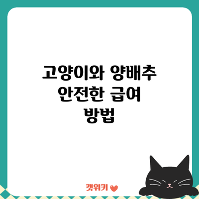 고양이와 양배추: 안전한 급여 방법