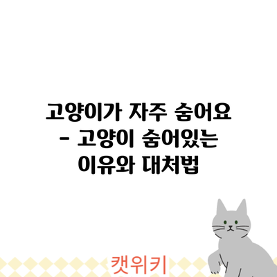 고양이가 자주 숨어요 – 고양이 숨어있는 이유와 대처법