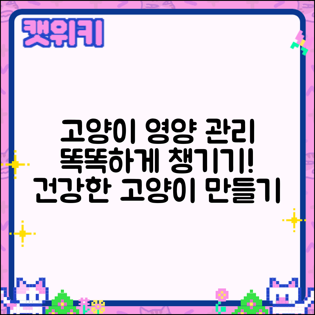 고양이 영양 관리, 어떻게 해야 할까요?