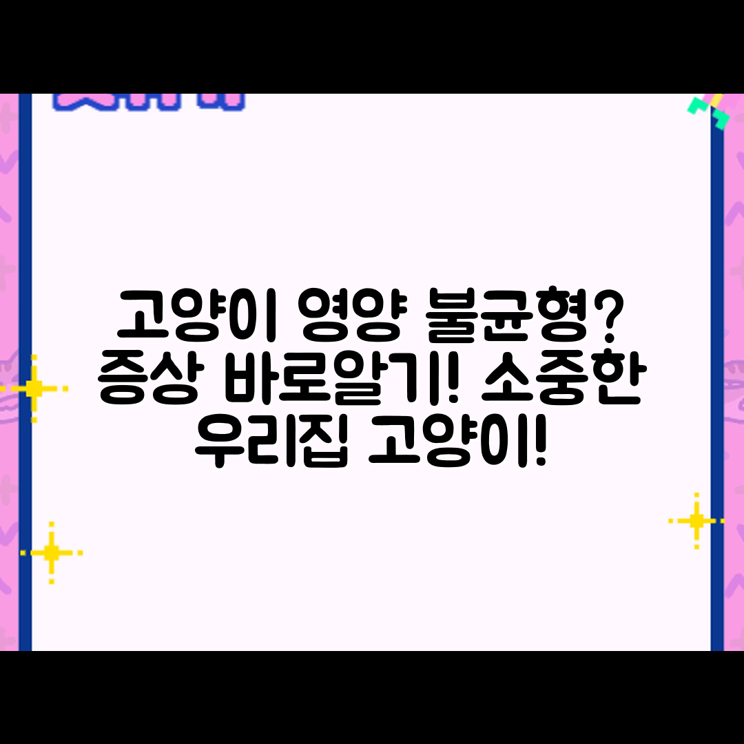 고양이 영양 불균형 증상, 알아보셨나요?