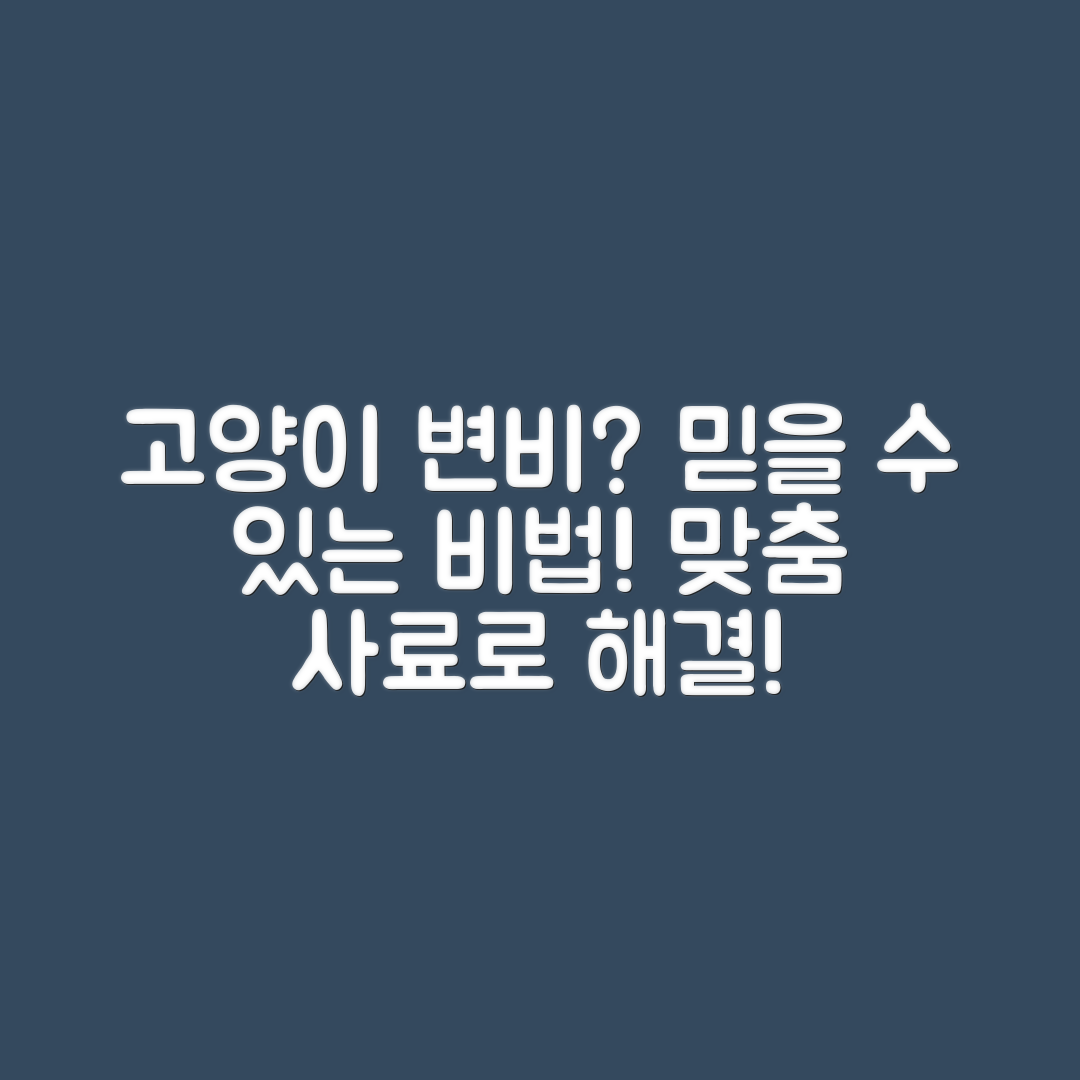 믿을 수 없는 고양이 변비 예방 비법과 맞춤 사료!