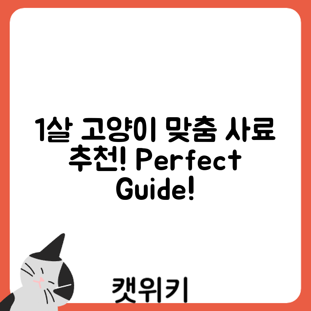 1살 고양이 맞춤 사료 추천: 성장기 완벽 가이드