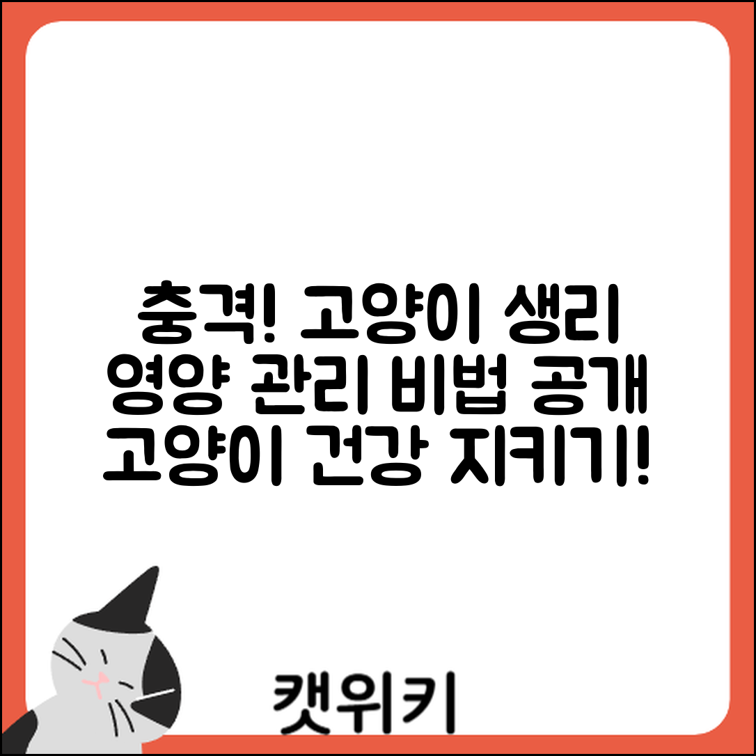 충격적인 고양이 생리적 변화! 영양 관리 비법 공개